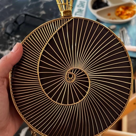 Gold and Brown Spiral Clutch